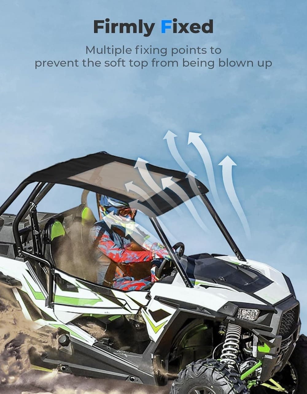 Kemimoto '14-'23 Polaris RZR XP 1000 Soft Canvas Roof Top