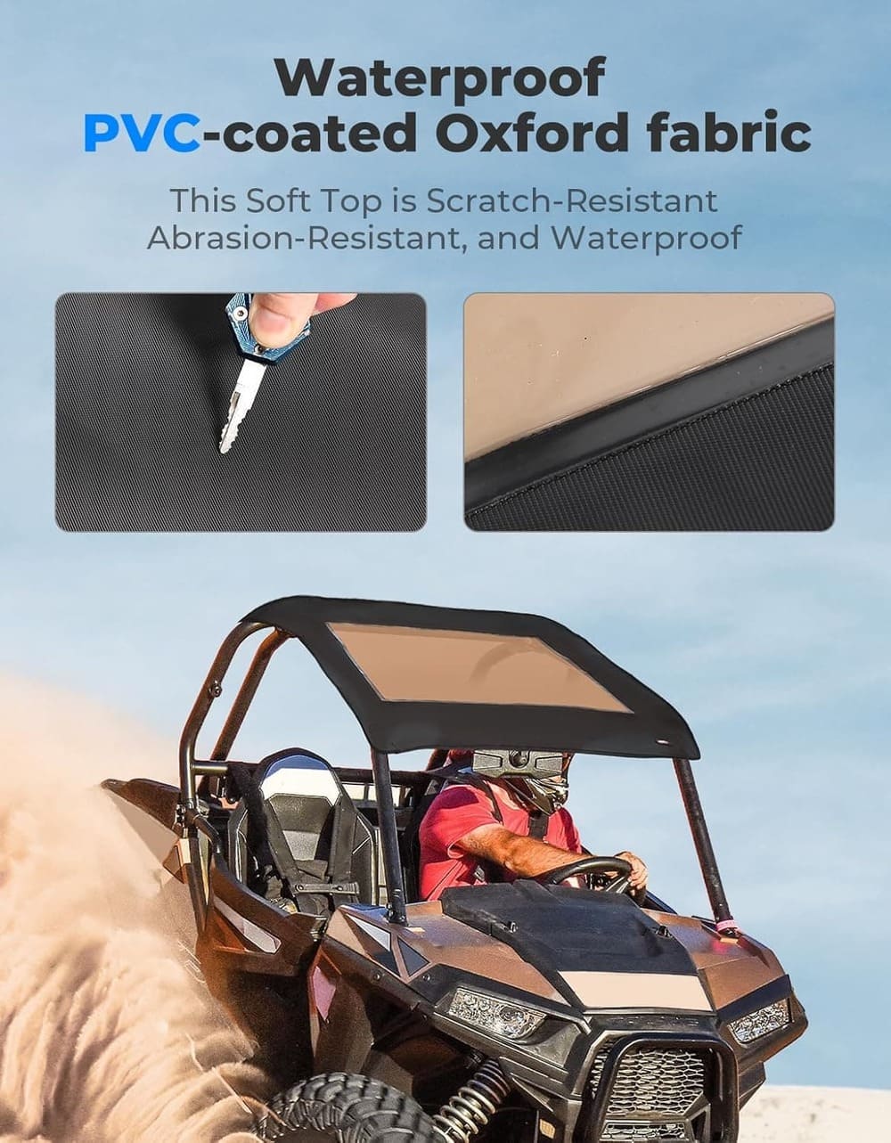 Kemimoto '14-'23 Polaris RZR XP 1000 Soft Canvas Roof Top