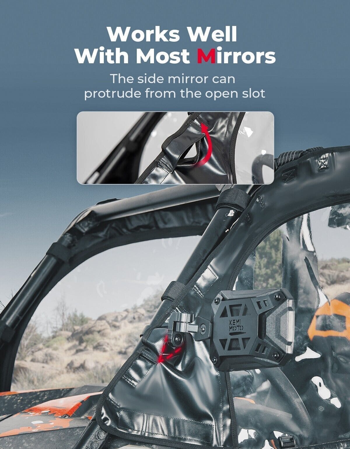 Kemimoto '14-'23 Polaris RZR XP 1000 Soft Upper Door Cab Enclosure Set