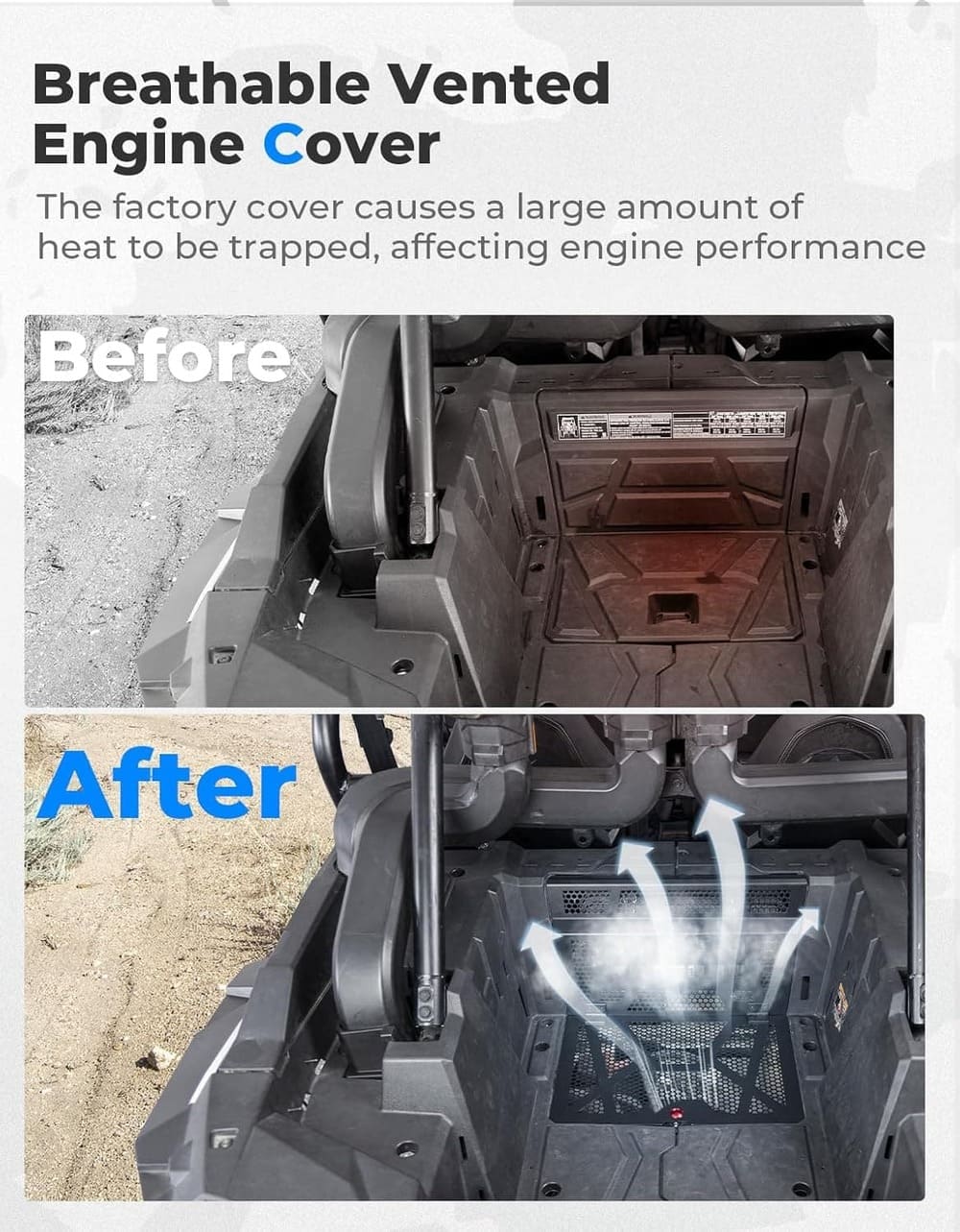 Kemimoto '14-'23 Polaris RZR XP 1000 Vented Engine Cover