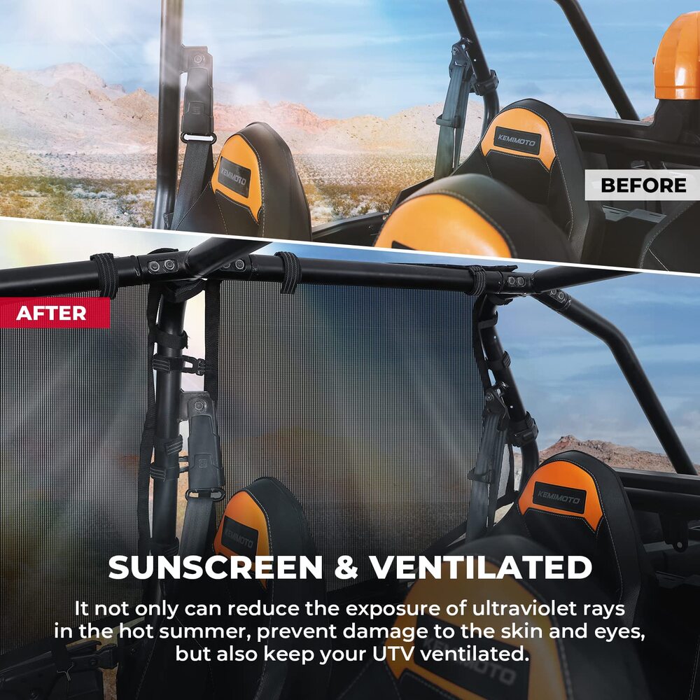 Kemimoto '14-'23 Polaris RZR XP 4 1000 PVC Mesh Window Nets / Door Nets