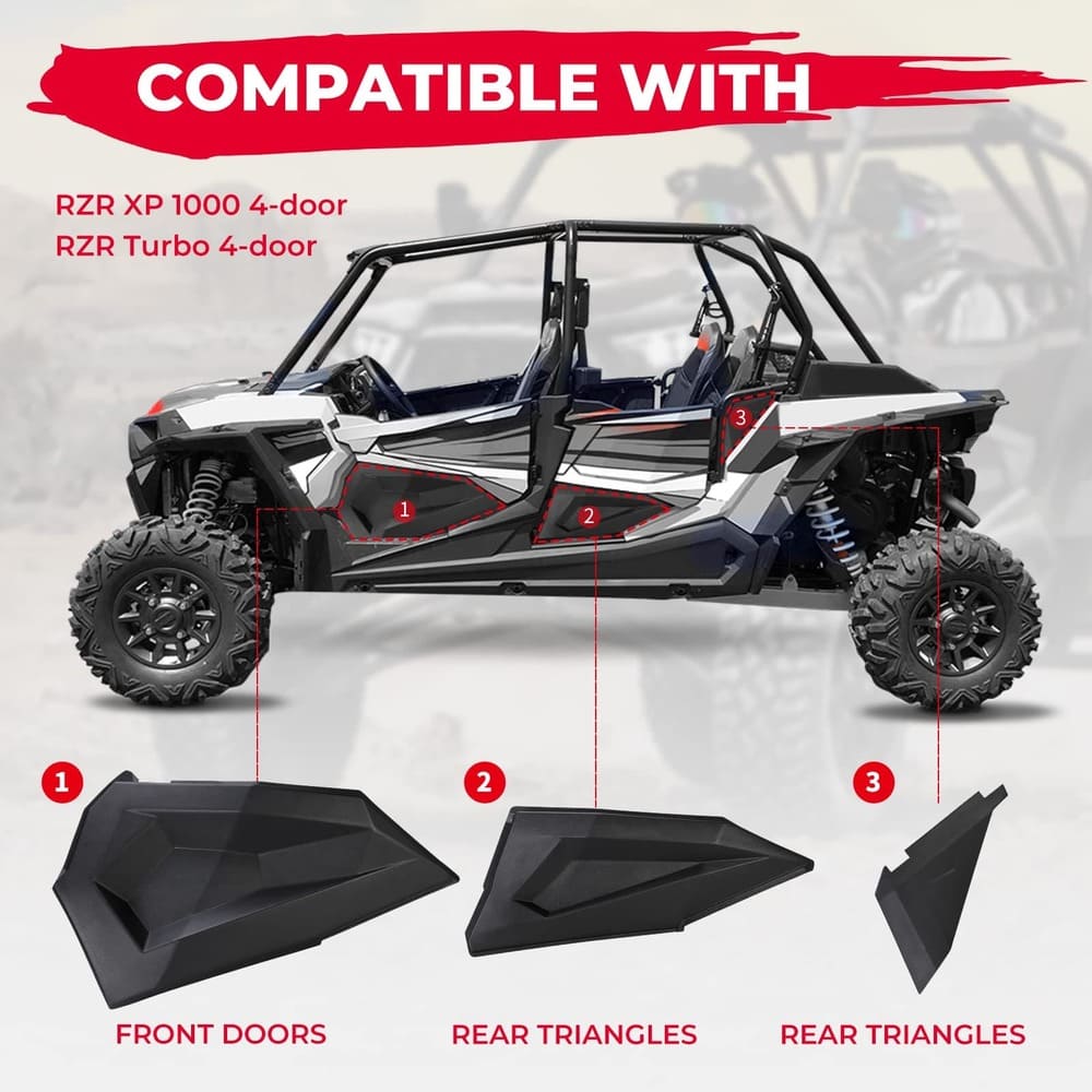 Kemimoto '14-'23 Polaris RZR XP4 1000 Lower 4 Doors Panel Inserts