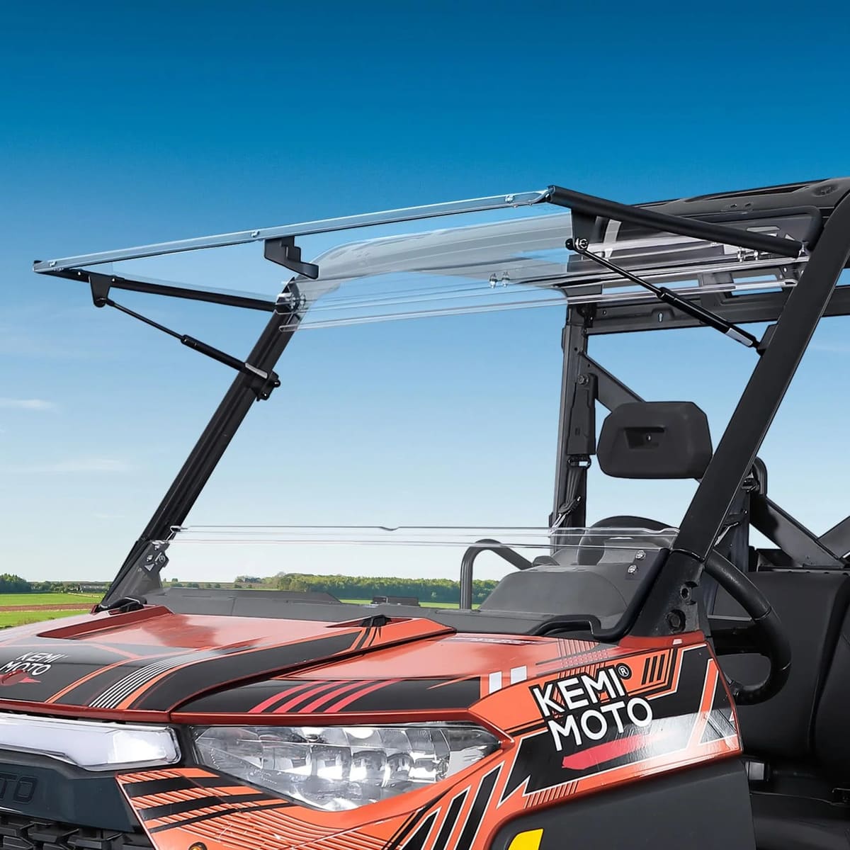 Kemimoto '14-'25 Polaris Ranger XP 1000 2-in-1 Flip Windshield