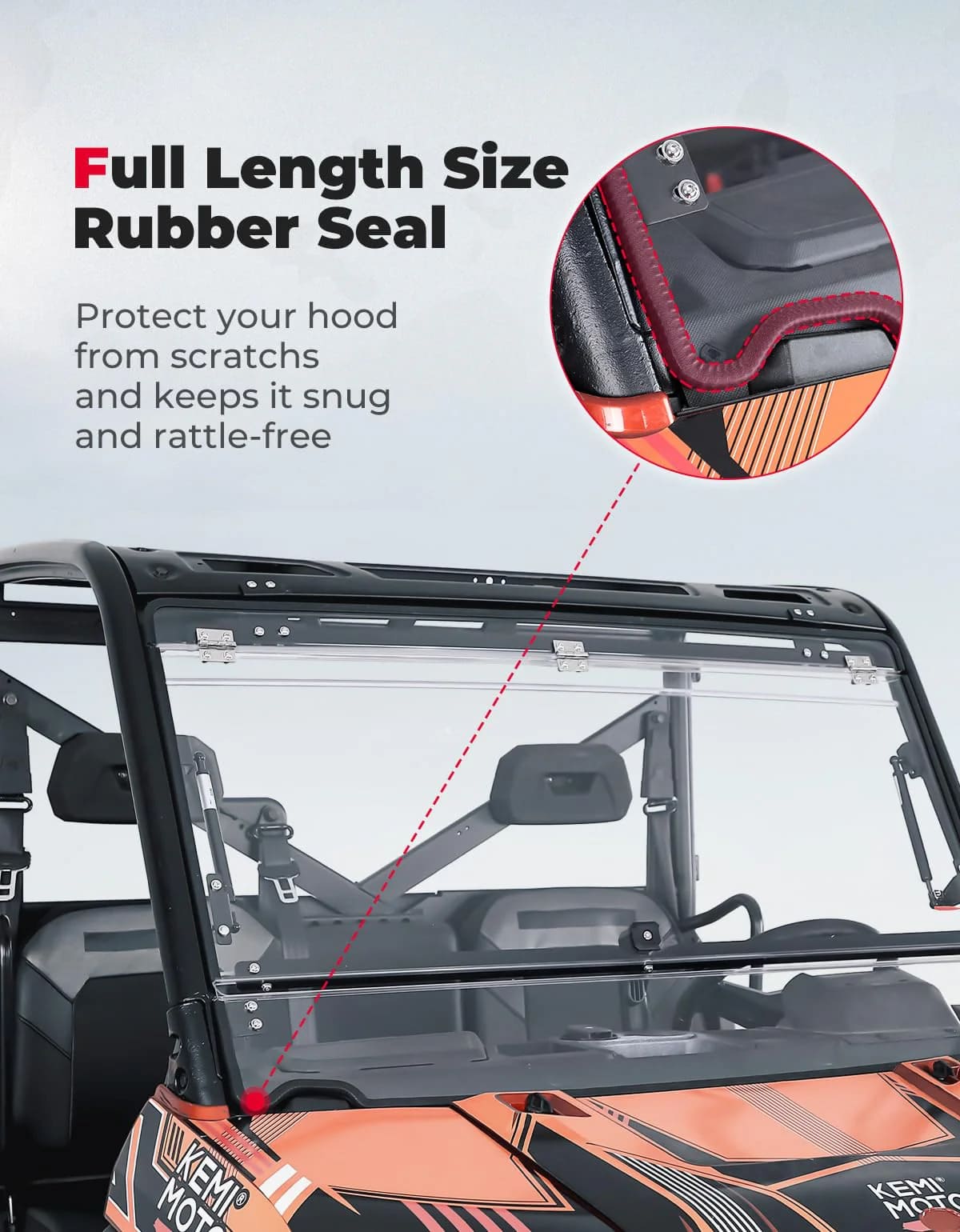 Kemimoto '14-'25 Polaris Ranger XP 1000 2-in-1 Flip Windshield