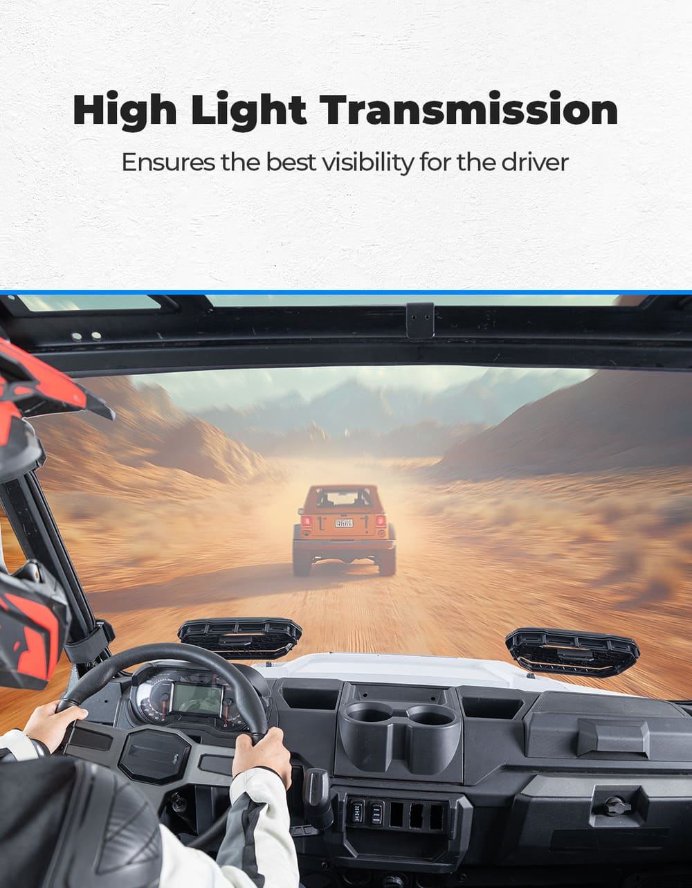 Kemimoto '14-'26 Polaris Ranger XP 1000 3-in-1 Vented Windshield