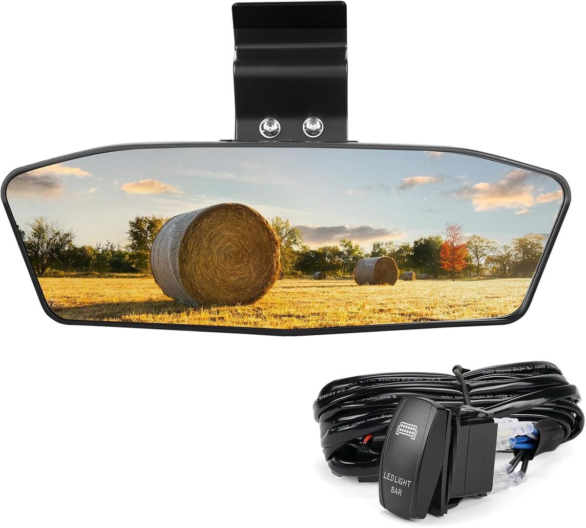 Kemimoto '15-'24 Polaris Ranger XP 1000 UTV Rear View Mirror with Led Light