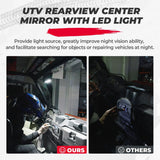 Kemimoto '15-'24 Polaris Ranger XP 1000 UTV Rear View Mirror with Led Light