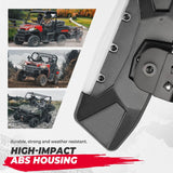 Kemimoto '15-'24 Polaris Ranger XP 1000 UTV Rear View Mirror with Led Light