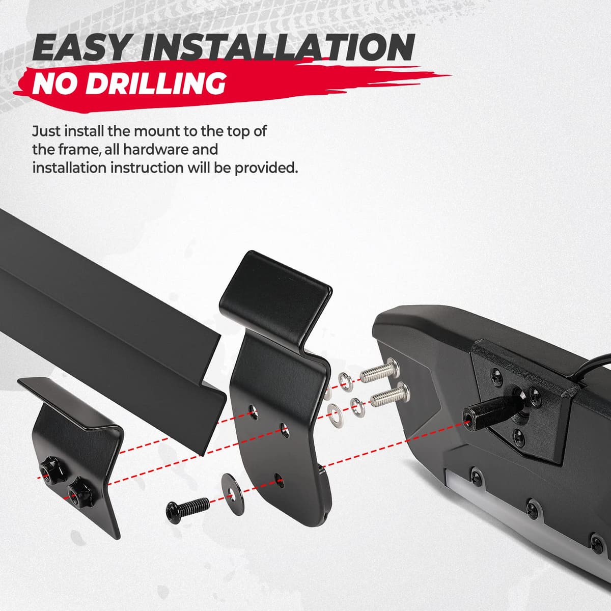 Kemimoto '15-'24 Polaris Ranger XP 1000 UTV Rear View Mirror with Led Light