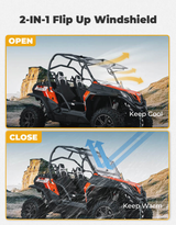 Kemimoto '16-'22 CF Moto ZForce 500 Flip Up Windshield