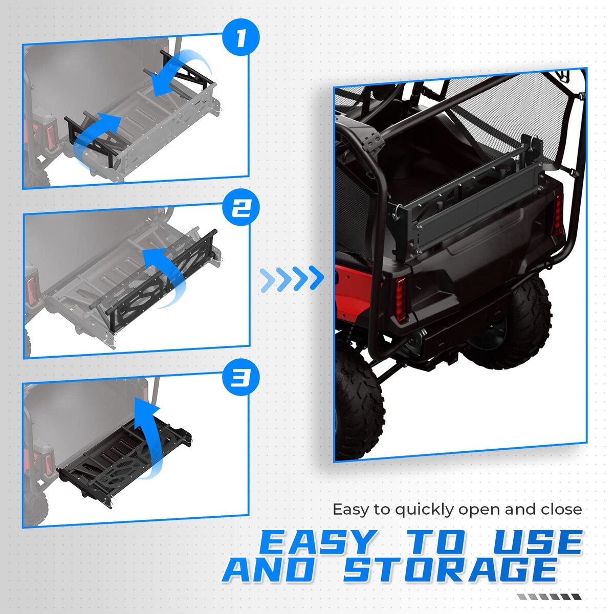 Kemimoto '16-'23 Honda Pioneer 1000-5 Rear Cargo Bed Extender