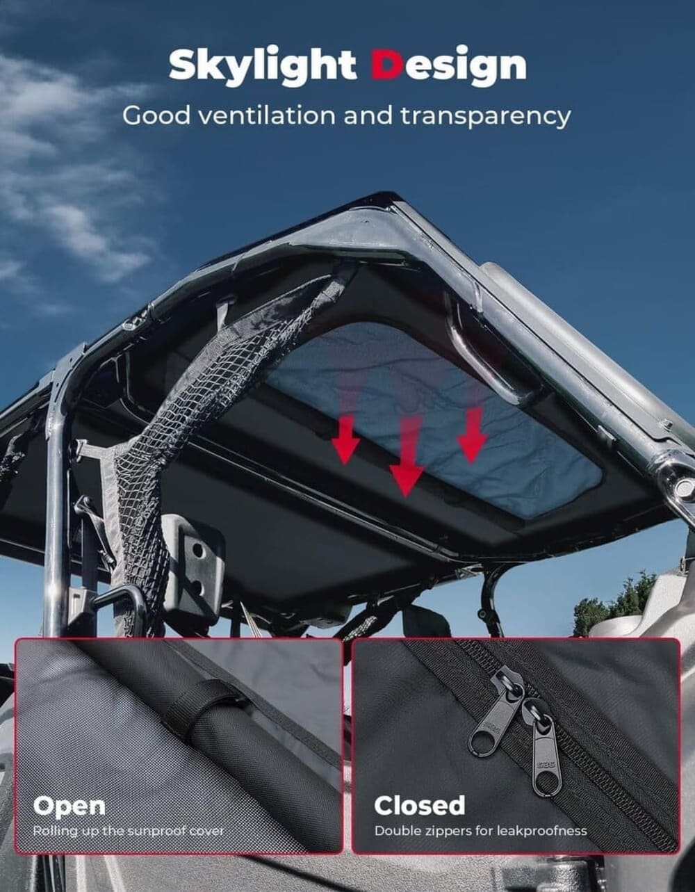 Kemimoto '16-'23 Honda Pioneer 1000-5 Upgraded Soft Roof