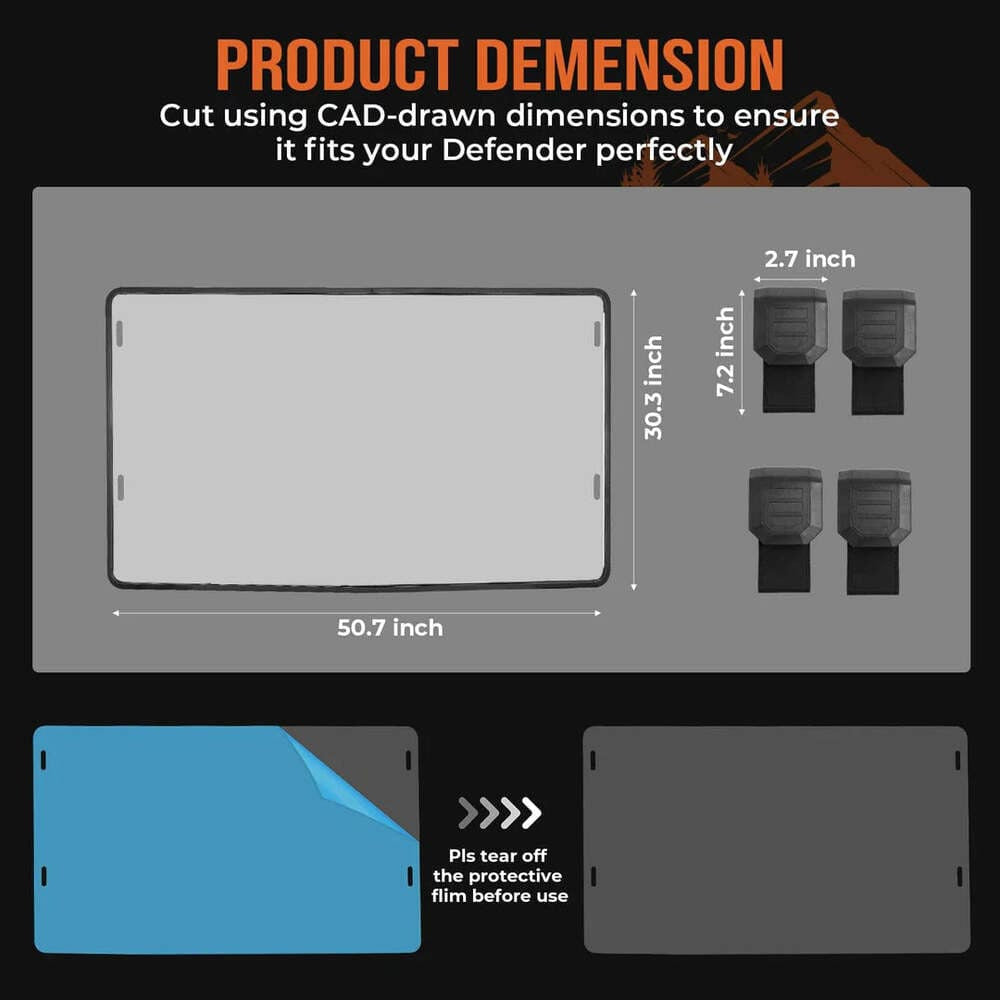 Kemimoto '16-'24 Can-Am Defender Rear & Front Full Windshield