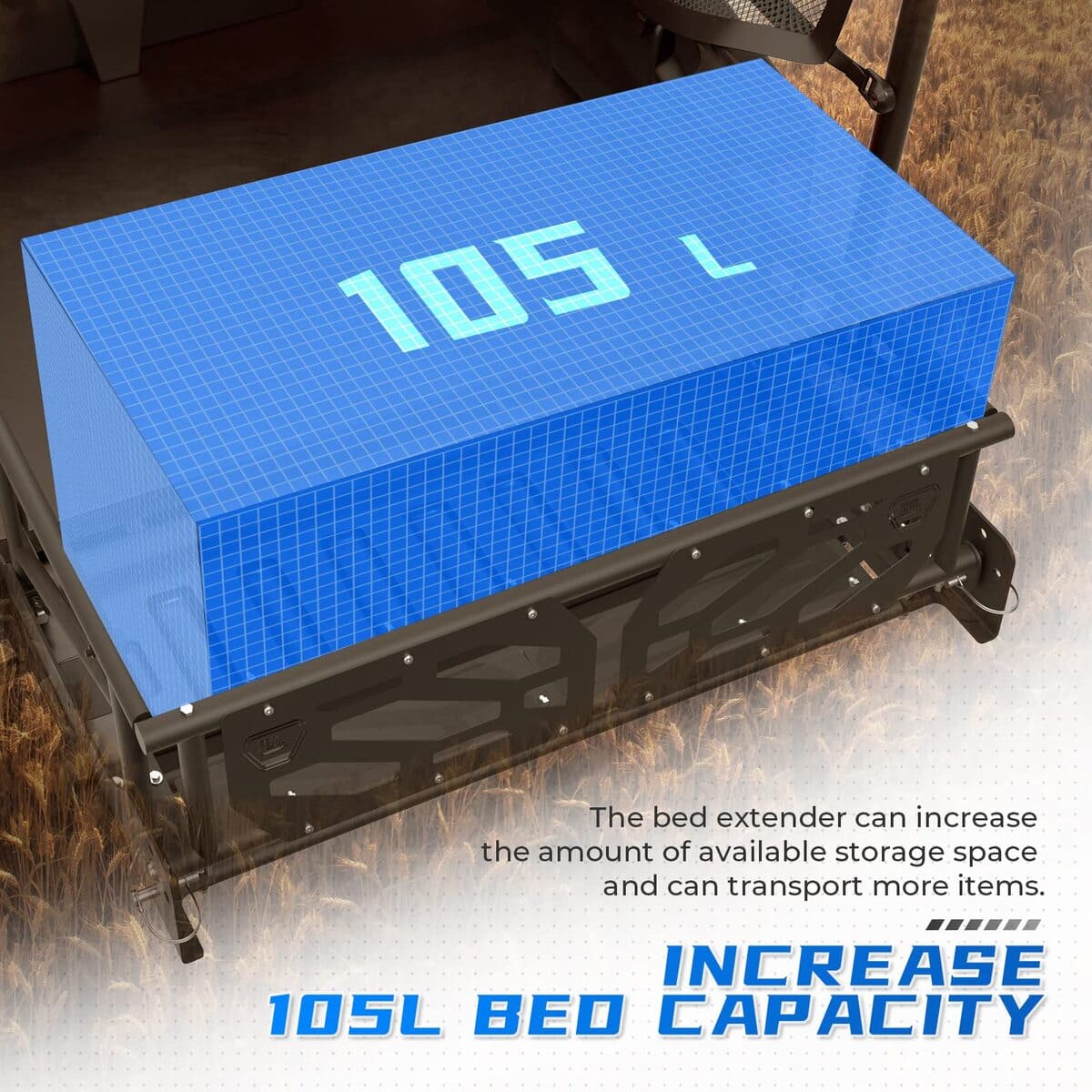 Kemimoto '16-'24 Honda Pioneer 1000-5 Rear Cargo Bed Extender