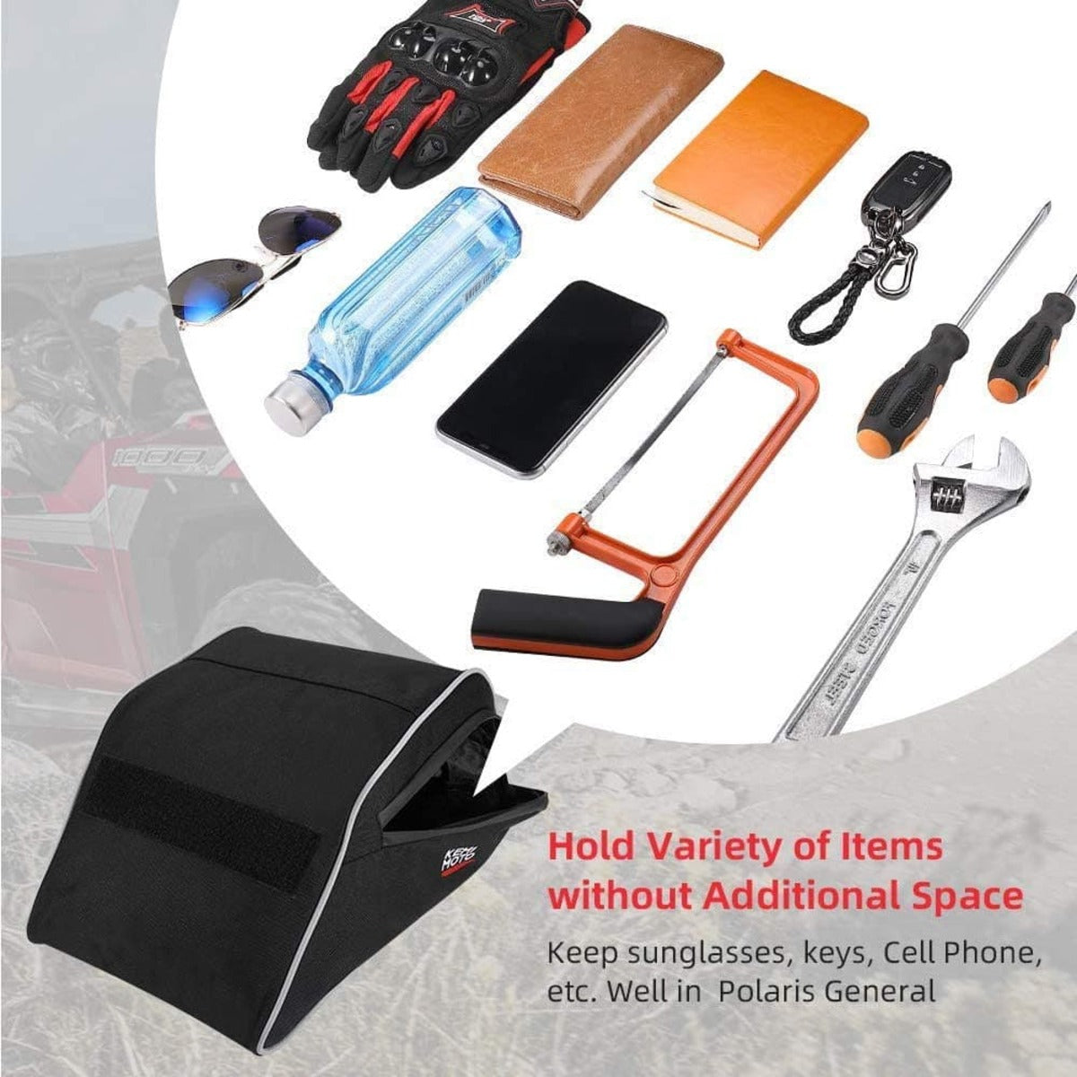 Kemimoto '16-'24 Polaris General 1000 UTV Center Seats Storage Bag