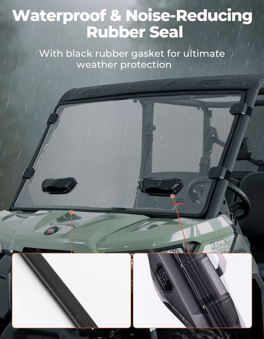 Kemimoto '16-'25 Can-Am Defender HD5 Vented Front Windshield