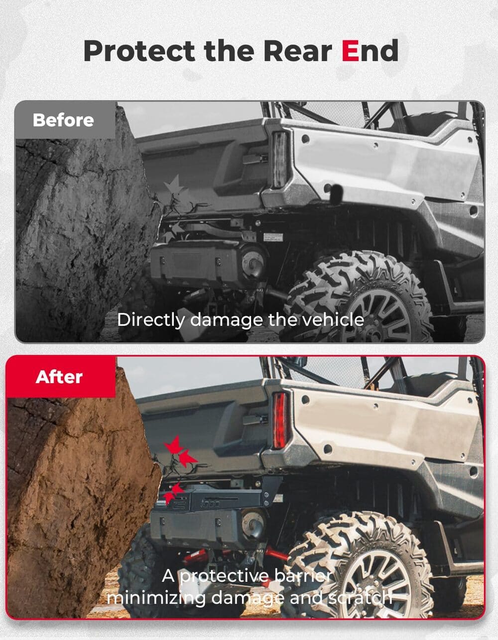 Kemimoto '16-'25 Honda Pioneer 1000/1000-6 Rear Bumper