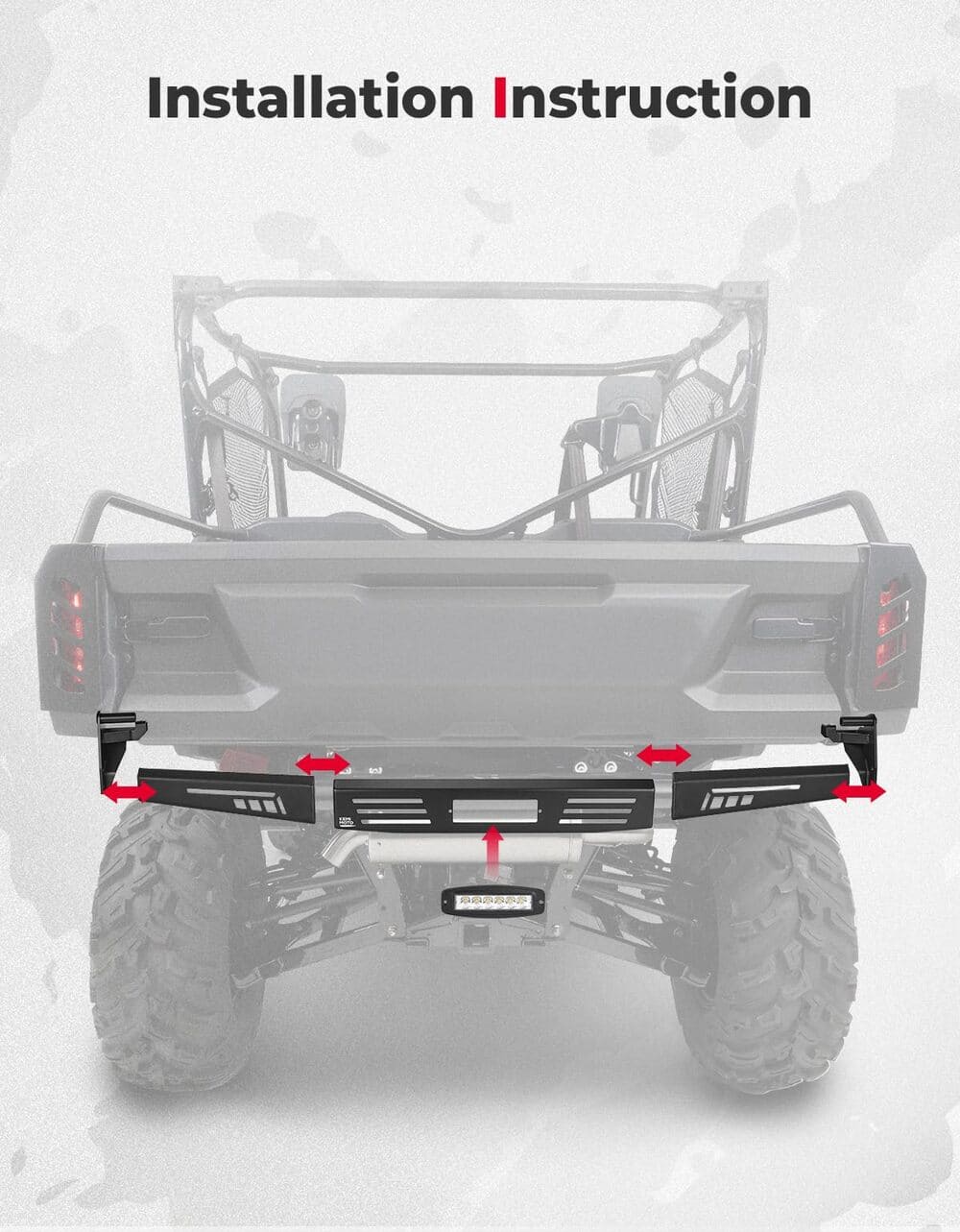 Kemimoto '16-'25 Honda Pioneer 1000/1000-6 Rear Bumper