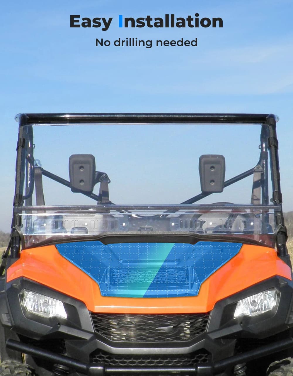 Kemimoto '16-'25 Honda Pioneer 1000 Sport Hood Scoop with Mesh