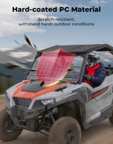 Kemimoto '16-'25 Polaris General XP 1000 3-In-1 Front Flip Windshield