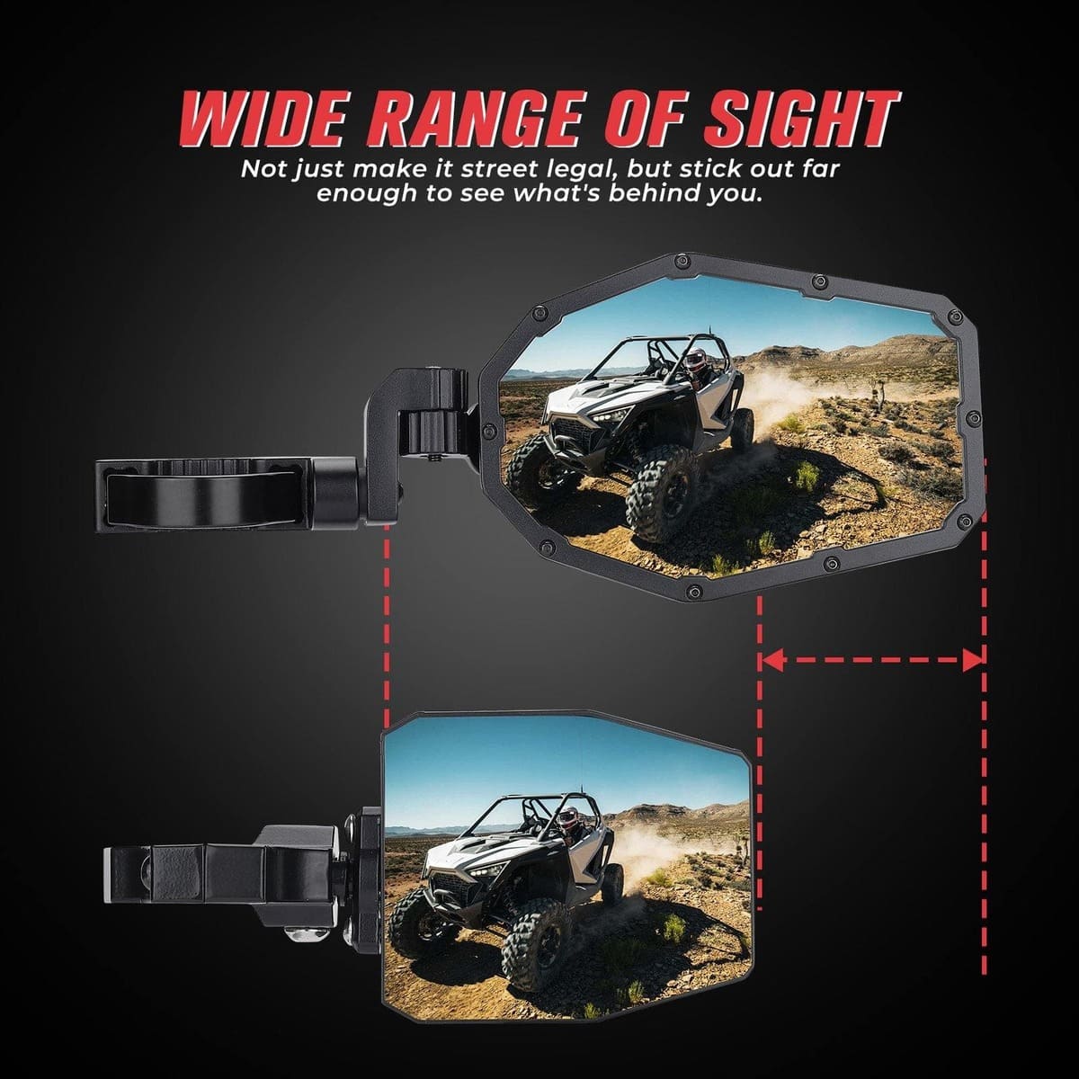 Kemimoto '17-'20 Can-Am Maverick X3 Mirrors w/ LED Turn Signal Lights