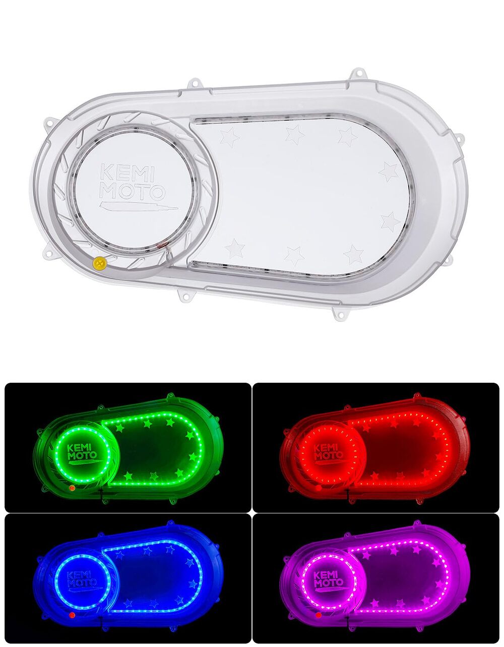 Kemimoto '17-'21 Polaris RZR / Ranger Outer Clutch Cover w/ RGB Lights