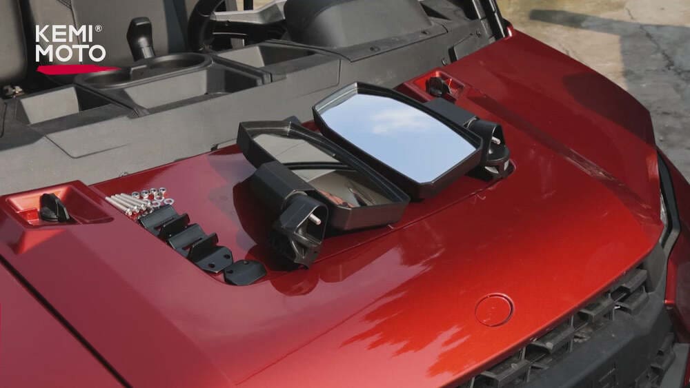 Kemimoto Polaris Ranger XP 1000 Pro Fit Wide UTV Side Mirrors  - 1 Pair