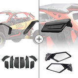 Kemimoto '17-'23 Can-Am Maverick X3 Extended Fender Flares & Side Mirrors