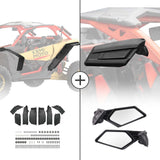 Kemimoto '17-'23 Can-Am Maverick X3 Extended Fender Flares & Side Mirrors
