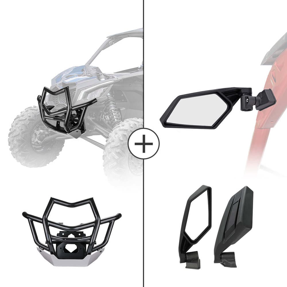 Kemimoto '17-'23 Can-Am Maverick X3 Front Bumpers & Side Mirrors