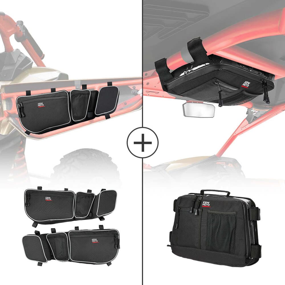 Kemimoto '17-'23 Can-Am Maverick X3 Front & Roof Storage Bags