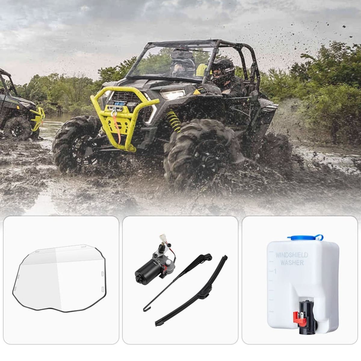 Kemimoto '17-'23 Can-Am Maverick X3 Full Windshield Wiper & Washer