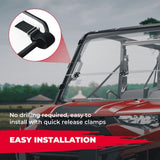 Kemimoto '17-'23 Polaris Ranger 1000 /XP 1000 2-In-1 Flip Up Windshield