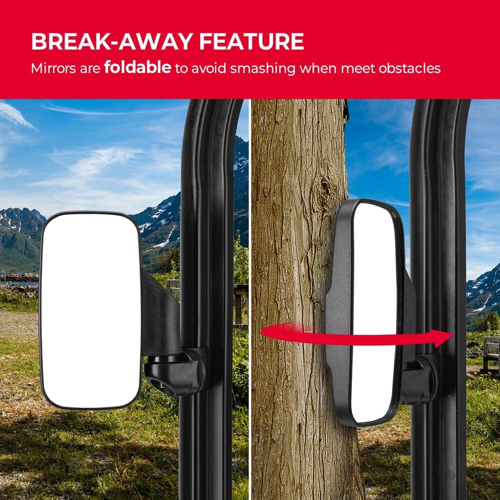 Kemimoto 17' 23' Polaris Ranger XP 1000 Adjustable Side Mirrors W/ Bypass