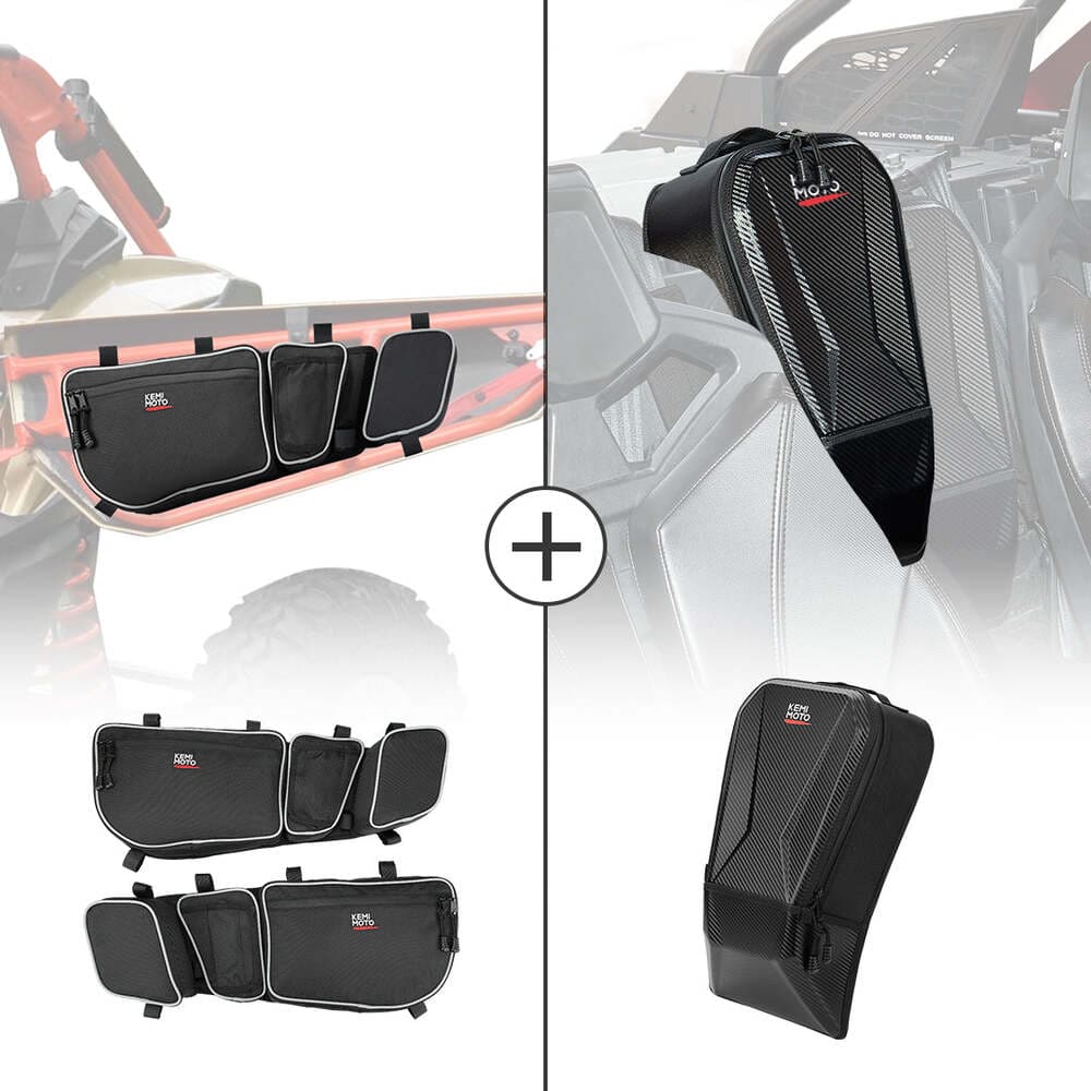 Kemimoto '17-'24 Can-Am Maverick X3 Front Door Bags & Center Storage Bag
