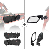Kemimoto '17-'24 Can-Am Maverick X3 Front Door Storage Bags & Side View Mirror