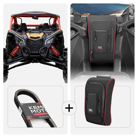 Kemimoto '17-'24 Can-Am Maverick X3 Heavy Duty Belt & Center Storage Bag