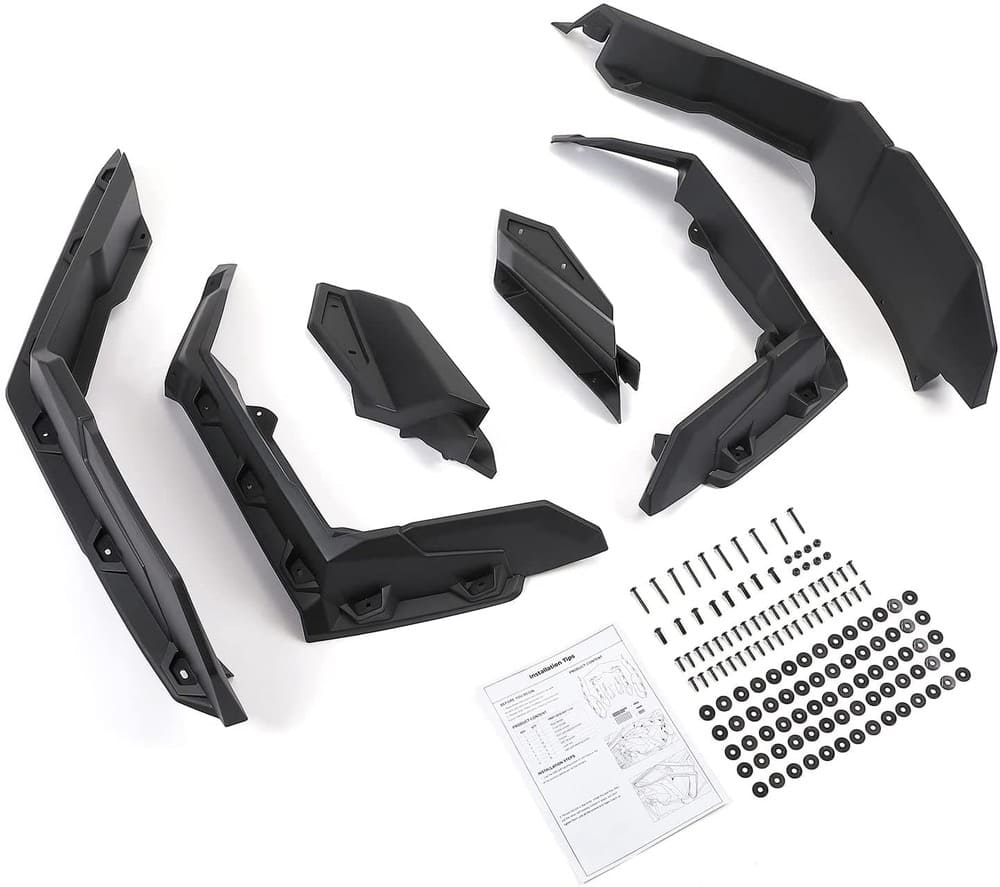 Kemimoto '17-'24 Can-Am Maverick X3 Fender Flares/ Side Mirrors & Door Bags
