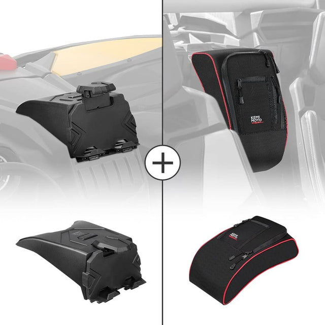 Kemimoto '17-'24 Can-Am Maverick X3 Tablet Holder & Console Storage Bag