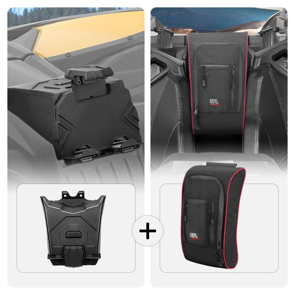 Kemimoto '17-'24 Can-Am Maverick X3 Tablet Holder & Console Storage Bag