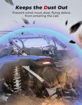 Kemimoto '17-'24 Can-Am Maverick X3/ X3 Max Upgraded Sealing Rear Windshield