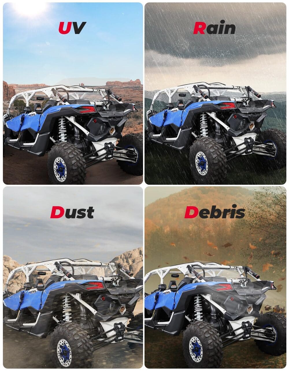 Kemimoto '17-'24 Can-Am Maverick X3/ X3 Max Upgraded Sealing Rear Windshield