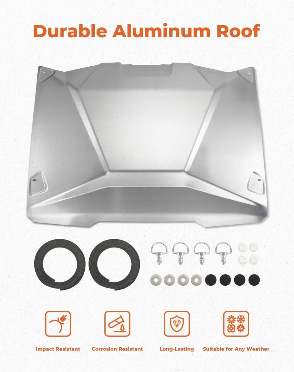 Kemimoto '17-'25 Can Am Maverick X3 Aluminum Silver Roof