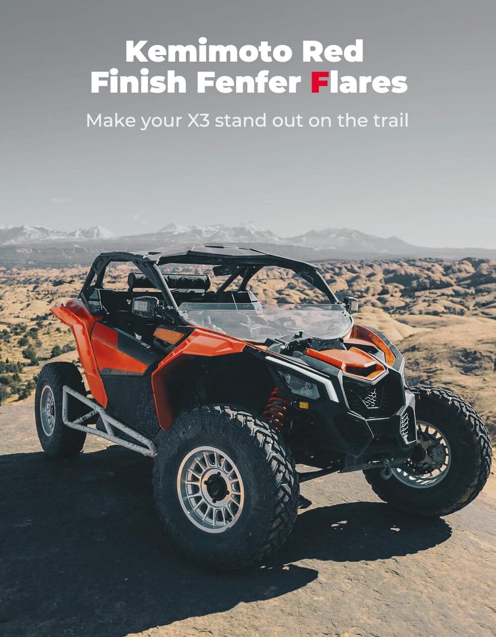 Kemimoto '17-'25 Can-Am Maverick X3 Red Fender Flares