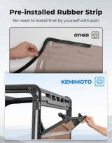 Kemimoto '17-'25 Polaris Ranger XP 1000 2 In 1 Foldable Vented Rear Window