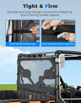 Kemimoto '17-'25 Polaris Ranger XP 1000 UTV Sunshade Soft Rear Window Net