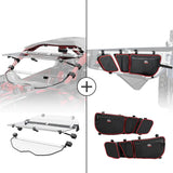 Kemimoto '17+ Can-Am Maverick X3 Flip Windshield & Door Bags