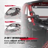 Kemimoto '17+ Can-Am Maverick X3 Flip Windshield & Door Bags