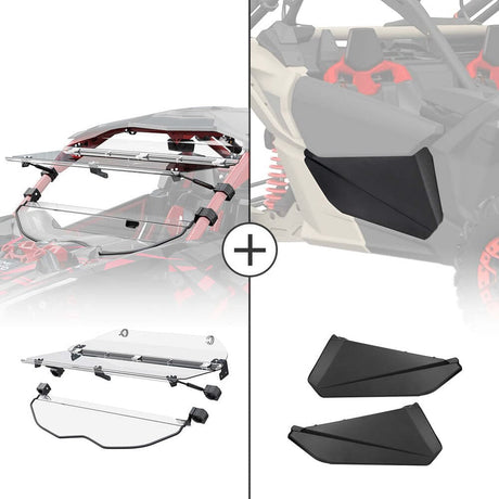 Kemimoto '17+ Can-Am Maverick X3 Flip Windshield & Lower Doors