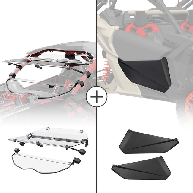 Kemimoto '17+ Can-Am Maverick X3 Flip Windshield & Lower Doors